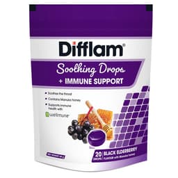 Difflam Soothing Drops + Immune Support Black Elderberry 20 Pack