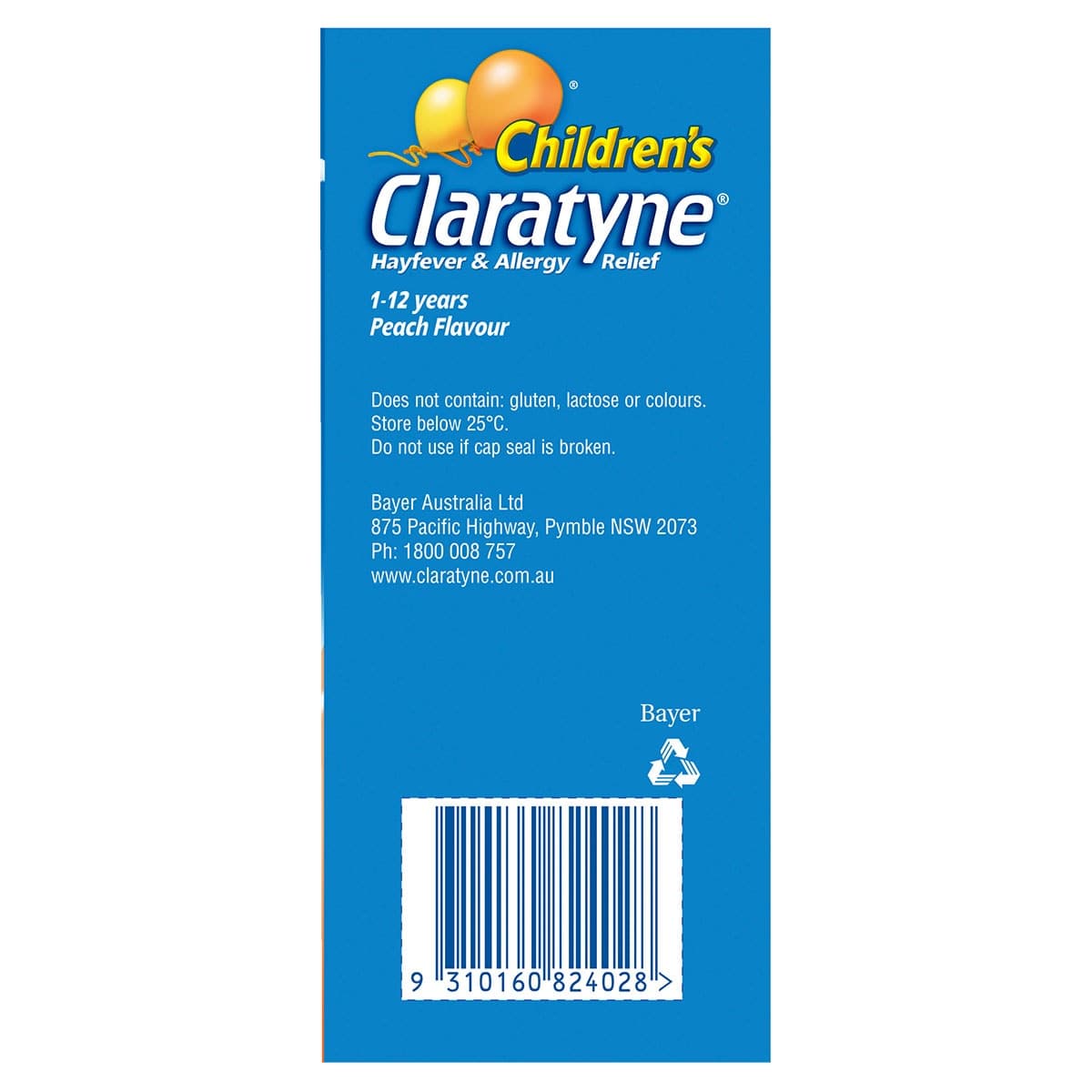 Thumbnail Claratyne Childrens Antihistamine Peach 60ml