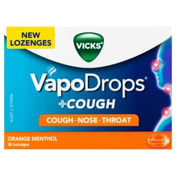 Vicks Vapodrops + Cough Orange Menthol 36 Lozenges