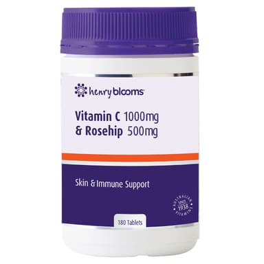 Henry Blooms Vitamin C 1000Mg & Rosehip 500Mg 180 Tablets