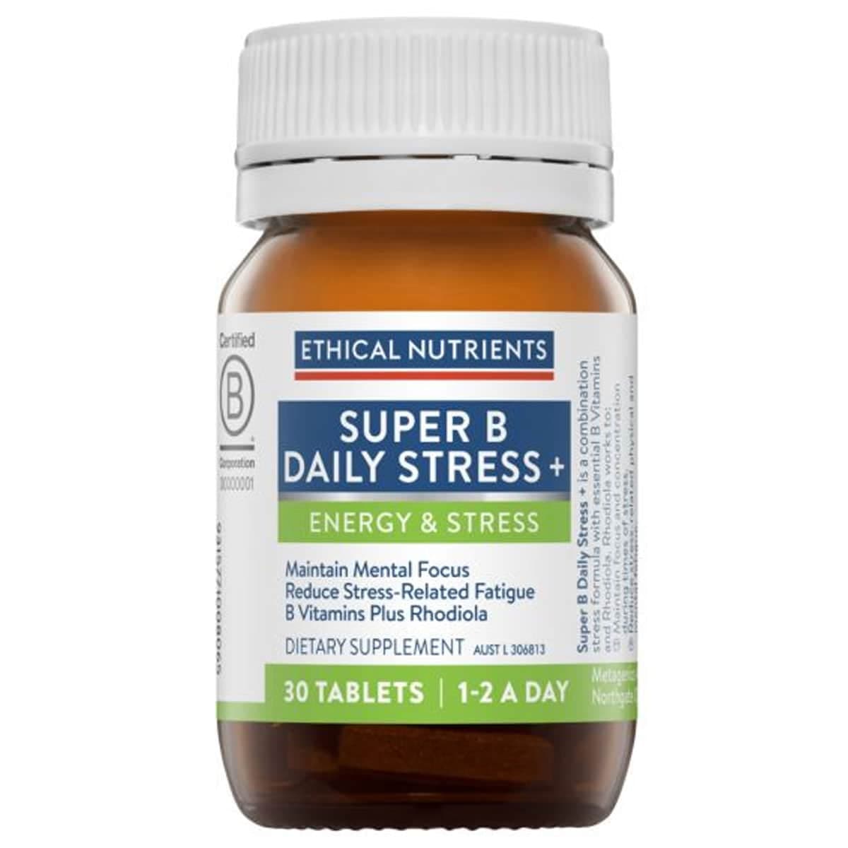 Thumbnail Ethical Nutrients Super B Daily Stress+ 30 Tablets