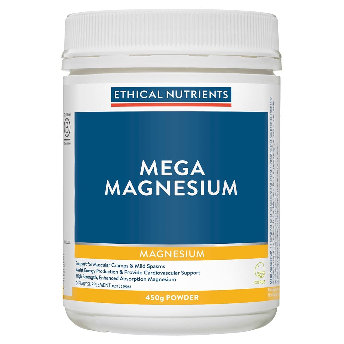 Ethical Nutrients Mega Magnesium Citrus 450G Powder