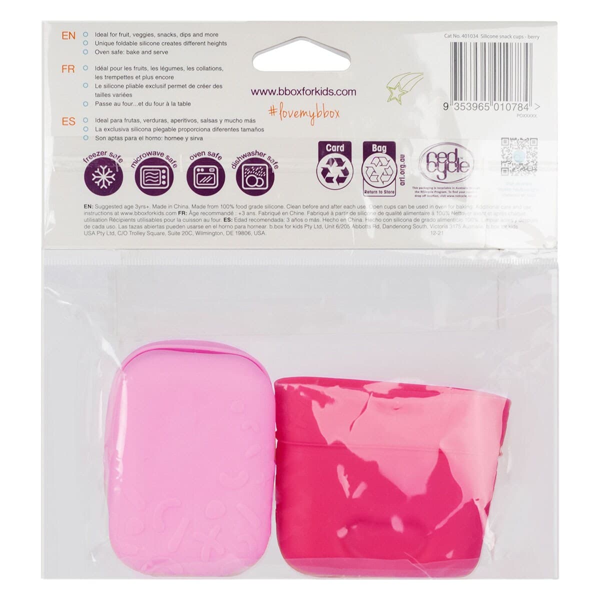 Thumbnail B.Box Silicone Snack Cups 2 Pack Berry