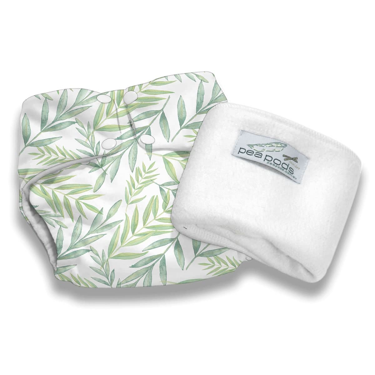 Pea Pods Reusable Nappy One Size Eucalyptus