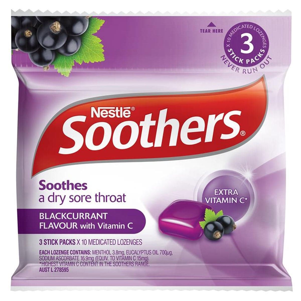 Nestle Soothers Blackcurrant Multipack 3 X 10 Lozenges