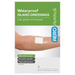 Aerofilm Plus Waterproof Island Dressing 6Cm X 7Cm 3 Pack