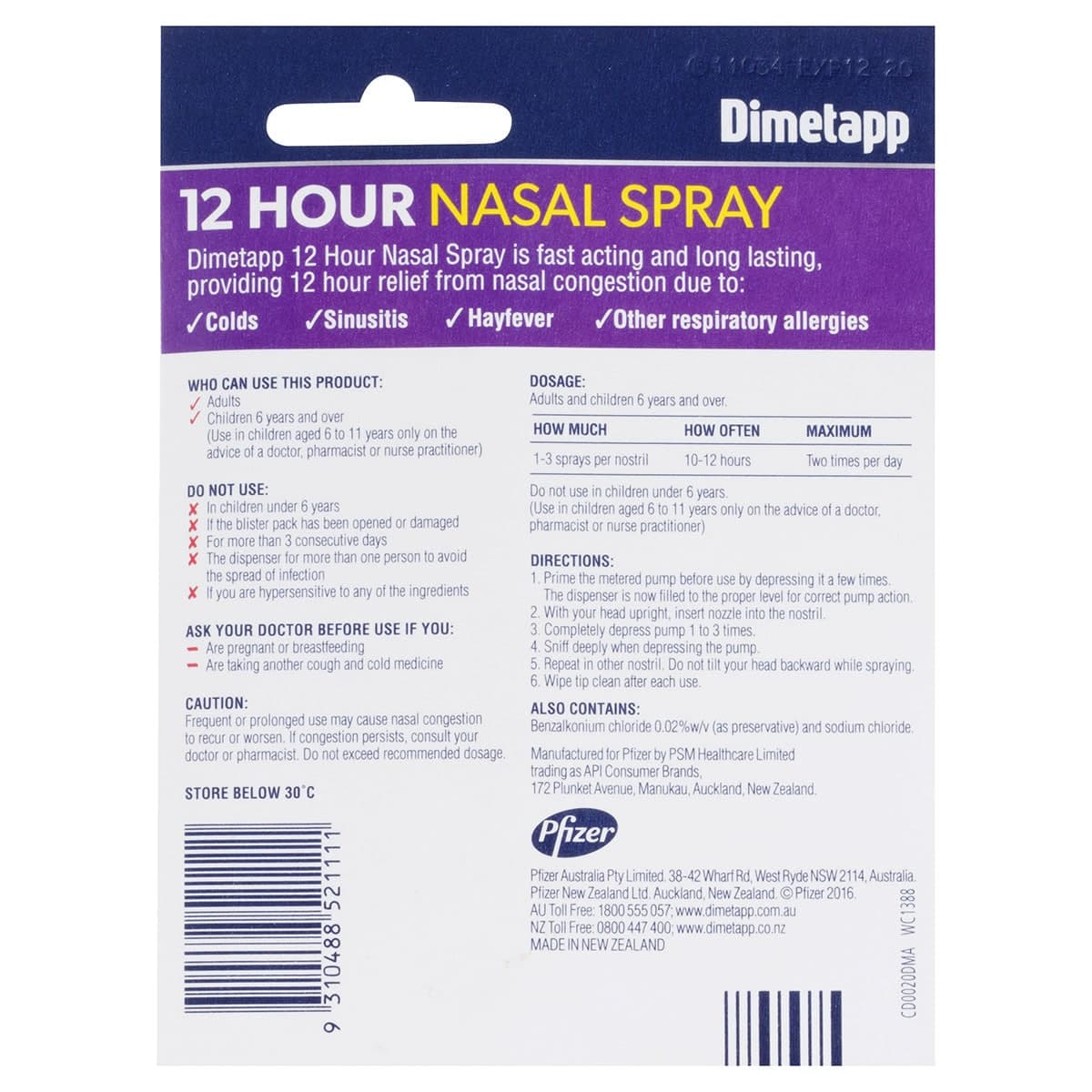 Thumbnail Dimetapp Adult 12 Hour Nasal Spray 20ml