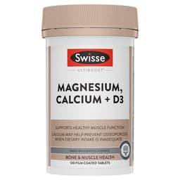 Swisse Ultiboost Magnesium Calcium + Vitamin D3 120 Tablets