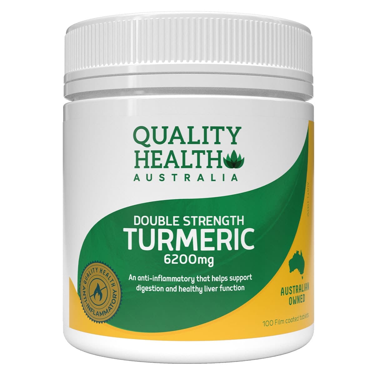 Quality Health Double Strength Turmeric 6200Mg 100 Tablets