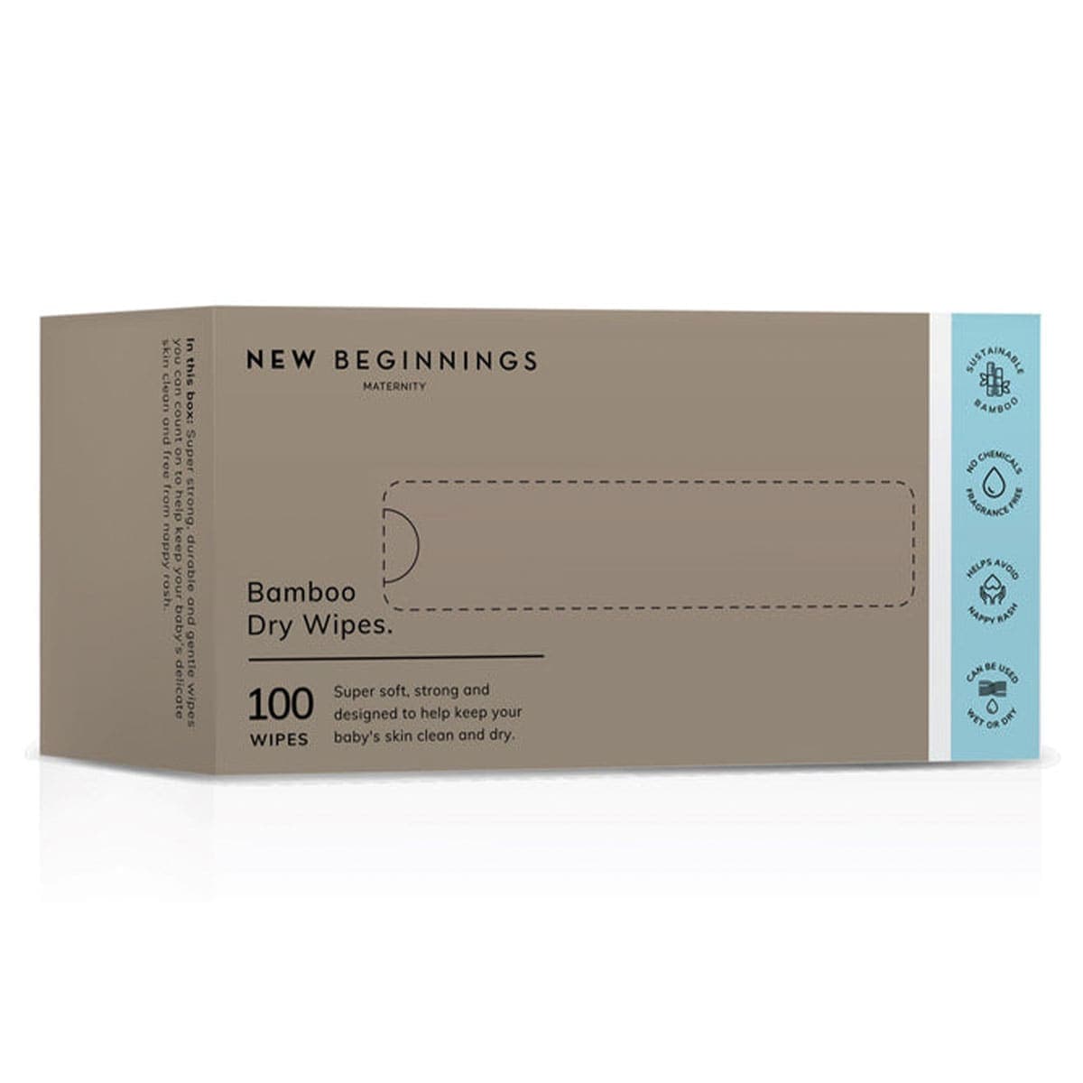 New Beginnings Bamboo Dry Wipes 100 Pieces