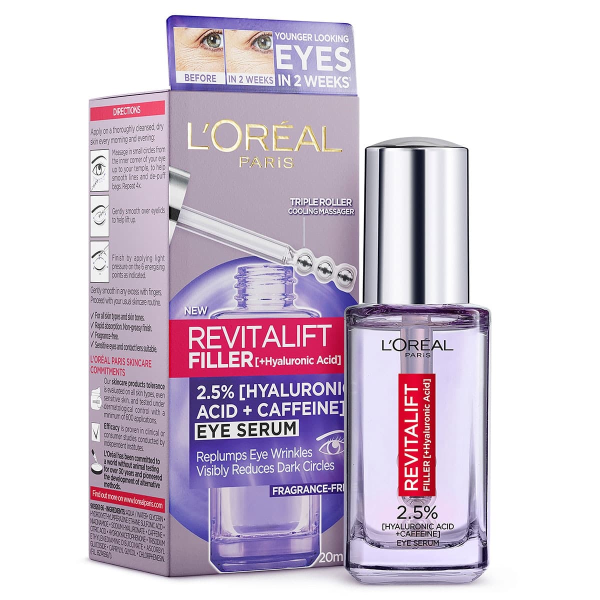 L'Oreal Revitalift Filler + Hyaluronic Acid Eye Serum 20Ml