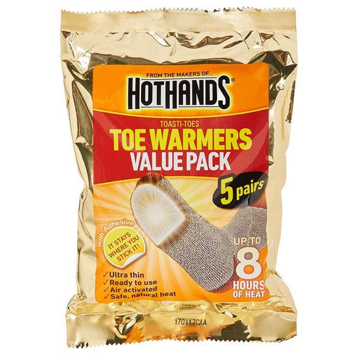 Hot Hands Toe Warmers With Adhesive 5 Pair