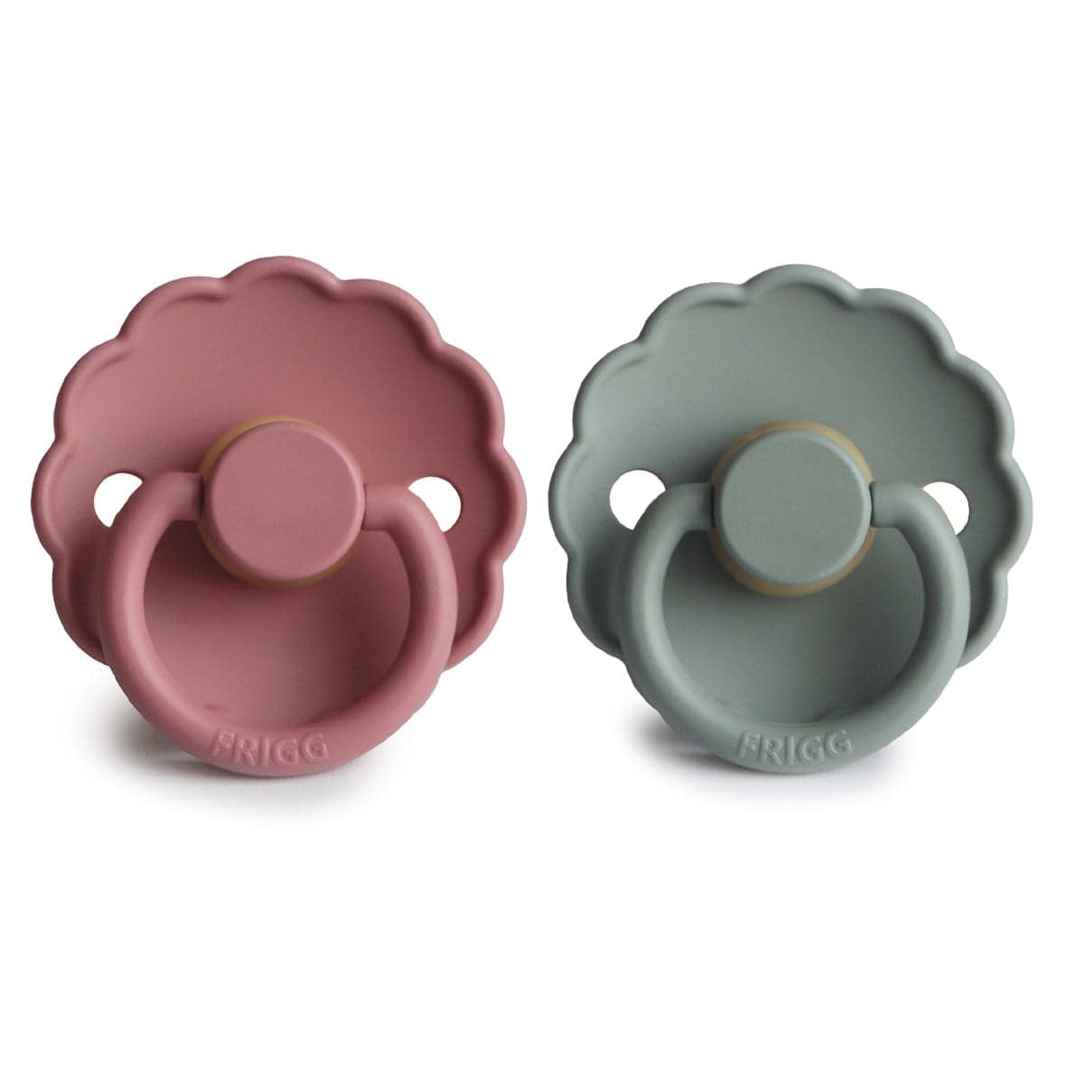 Frigg 0-6 Months Daisy Pacifier Dusty Rose/Lily Pad 2 Pack