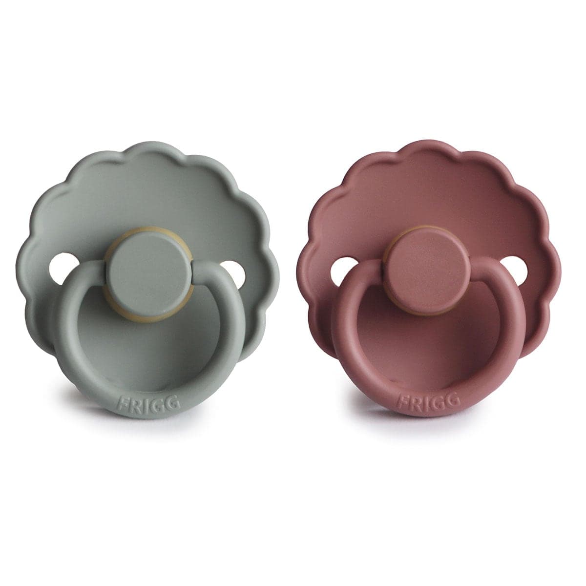 Frigg 6-18 Months Daisy Pacifier French Gray/Woodchuck 2 Pack