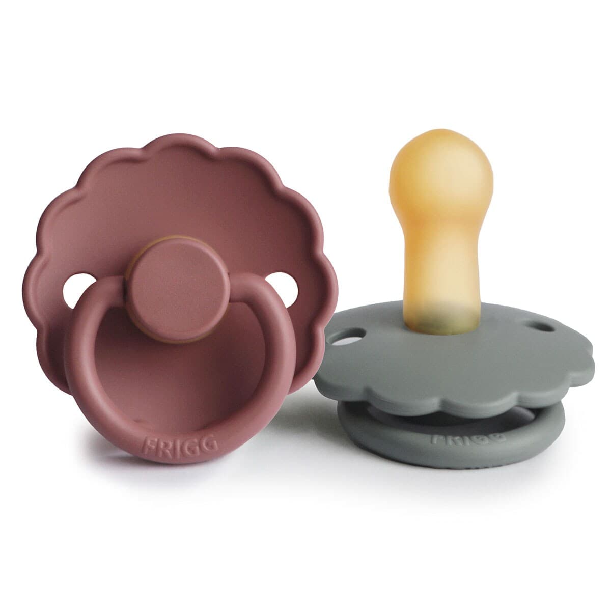 Thumbnail Frigg 6-18 Months Daisy Pacifier French Gray/Woodchuck 2 Pack