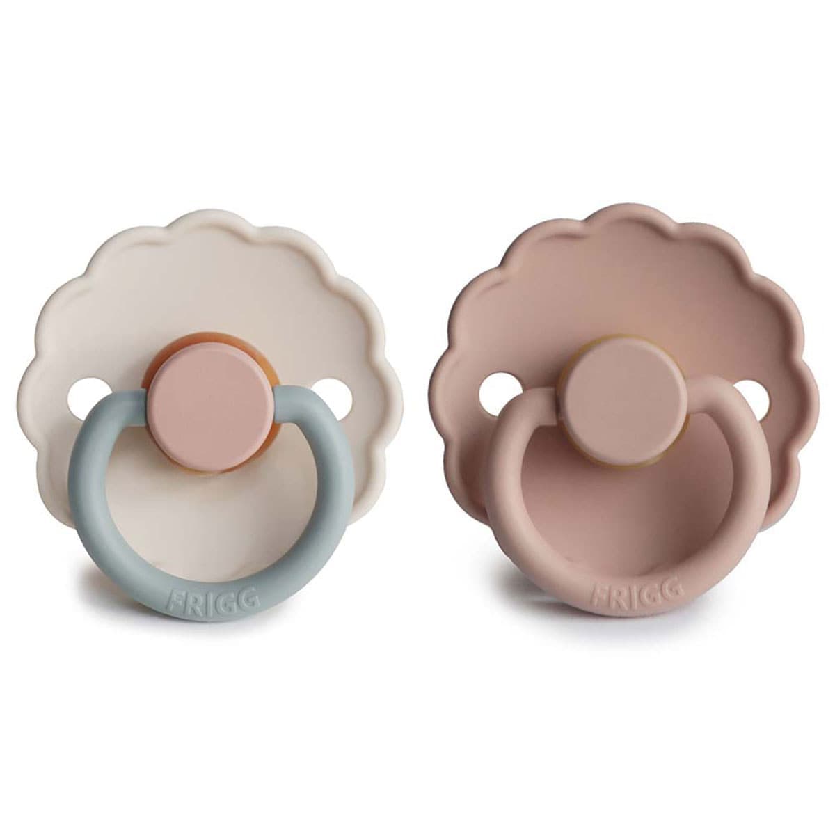 Frigg 6-18 Months Daisy Pacifier Blush/Cotton Candy 2 Pack