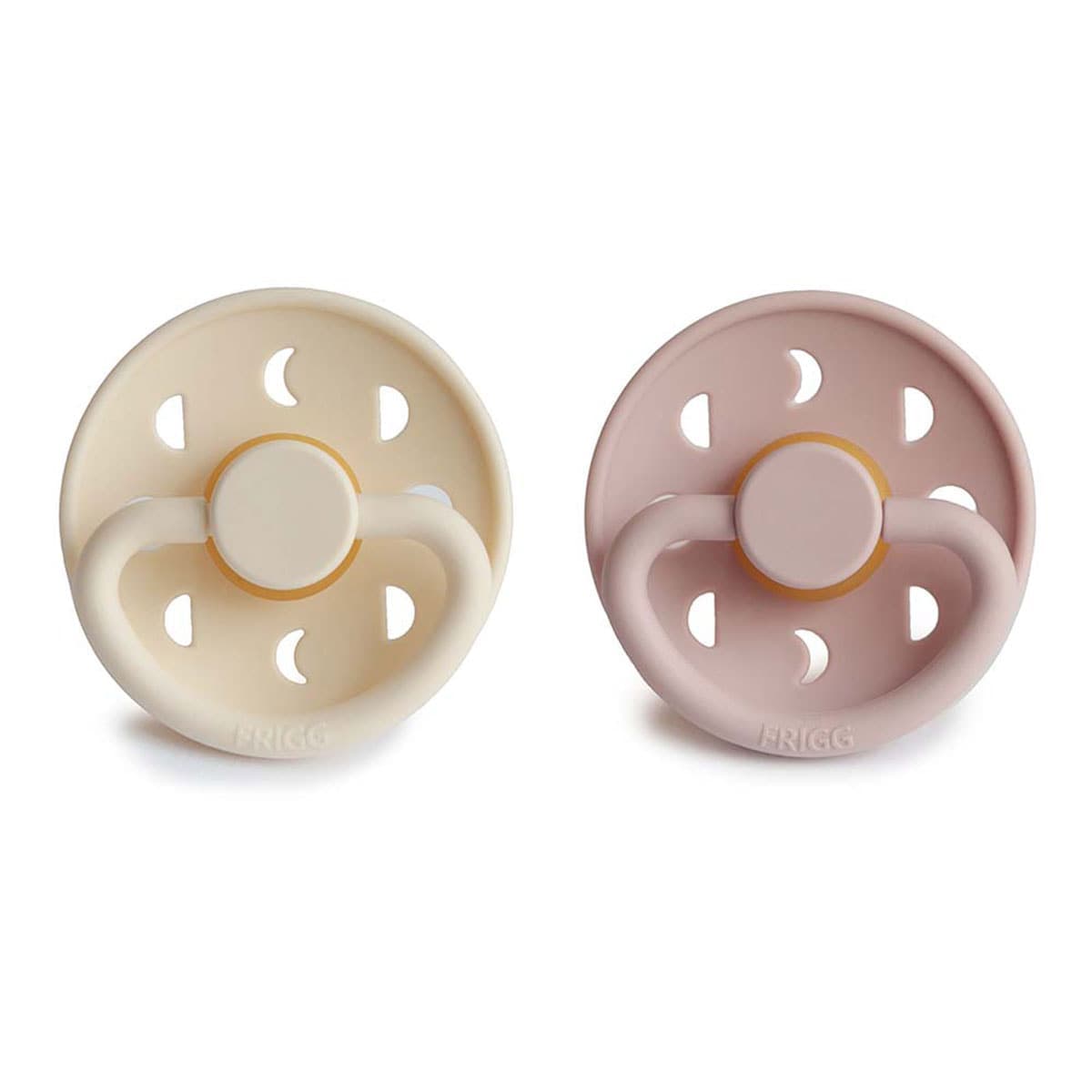 Frigg 0-6 Months Moon Phase Pacifier Blush/Cream 2 Pack