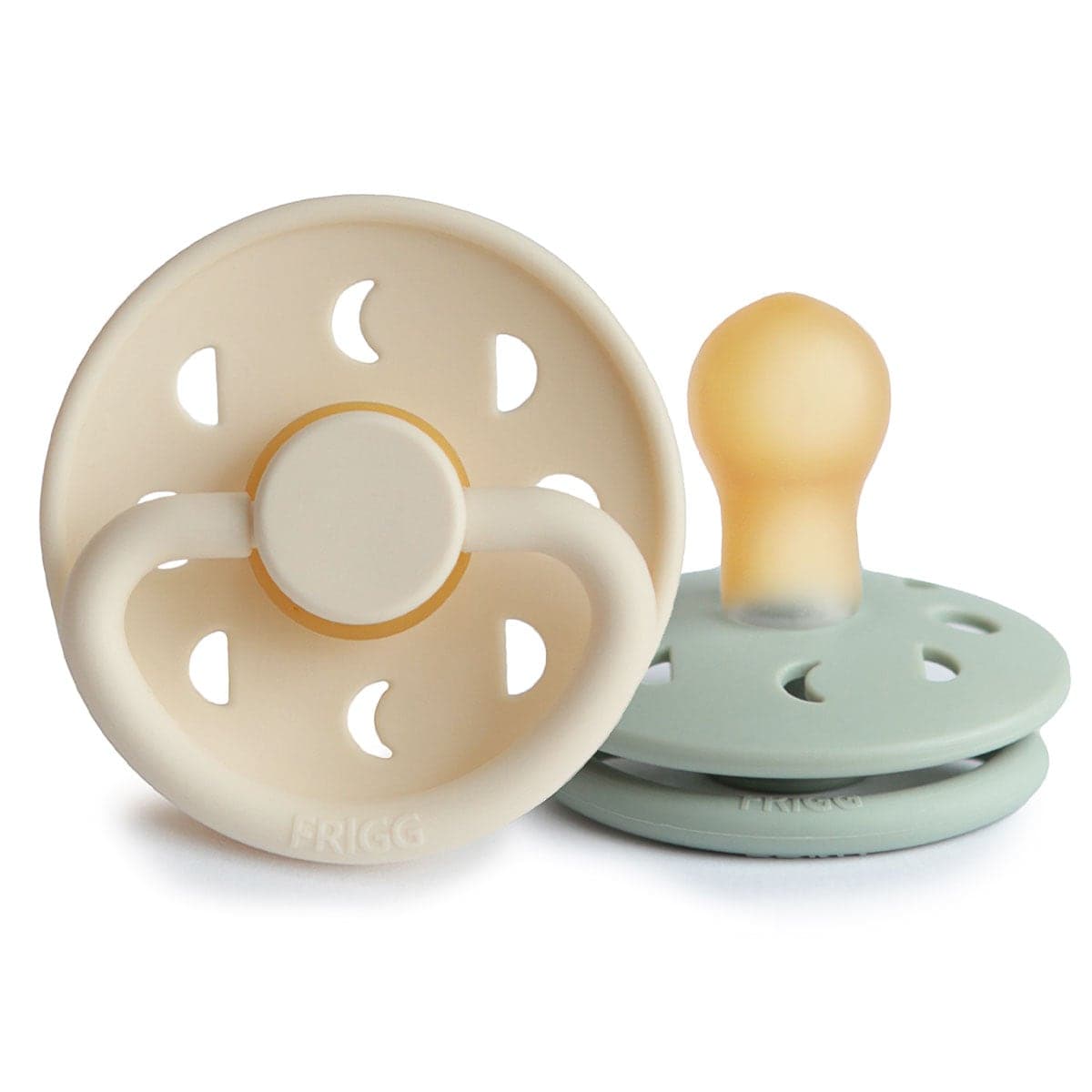 Thumbnail Frigg 0-6 Months Moon Phase Pacifier Cream/Sage 2 Pack