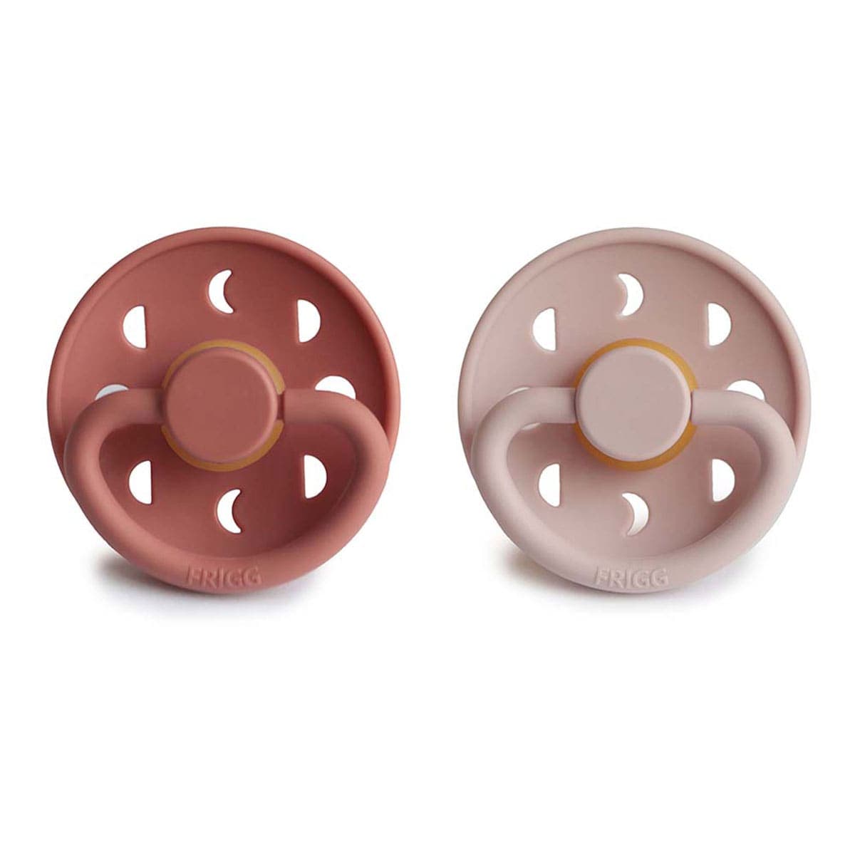 Frigg 0-6 Months Moon Phase Pacifier Blush/Powder Blush 2 Pack