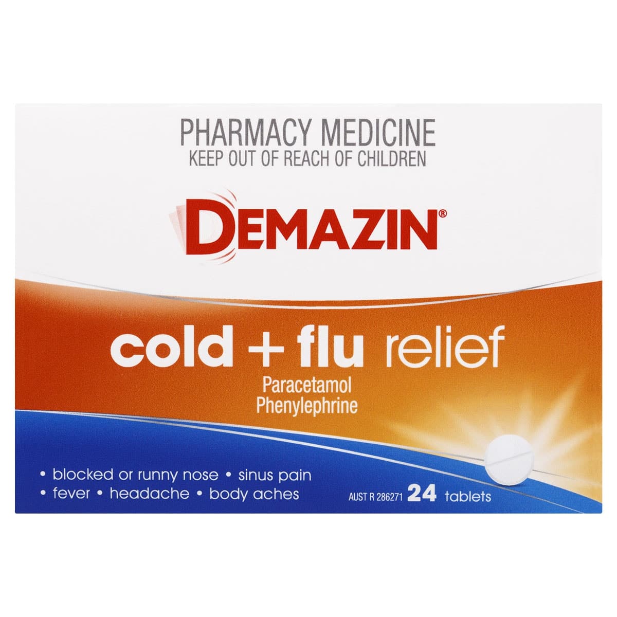 Demazin PE Multi-Action Cold & Flu Relief 24 Tablets