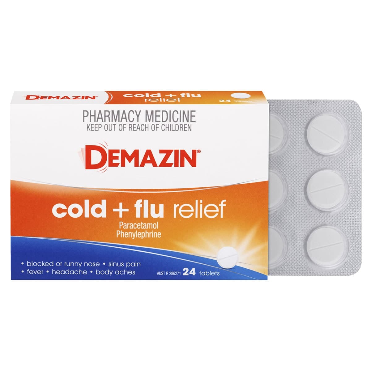 Thumbnail Demazin PE Multi-Action Cold & Flu Relief 24 Tablets