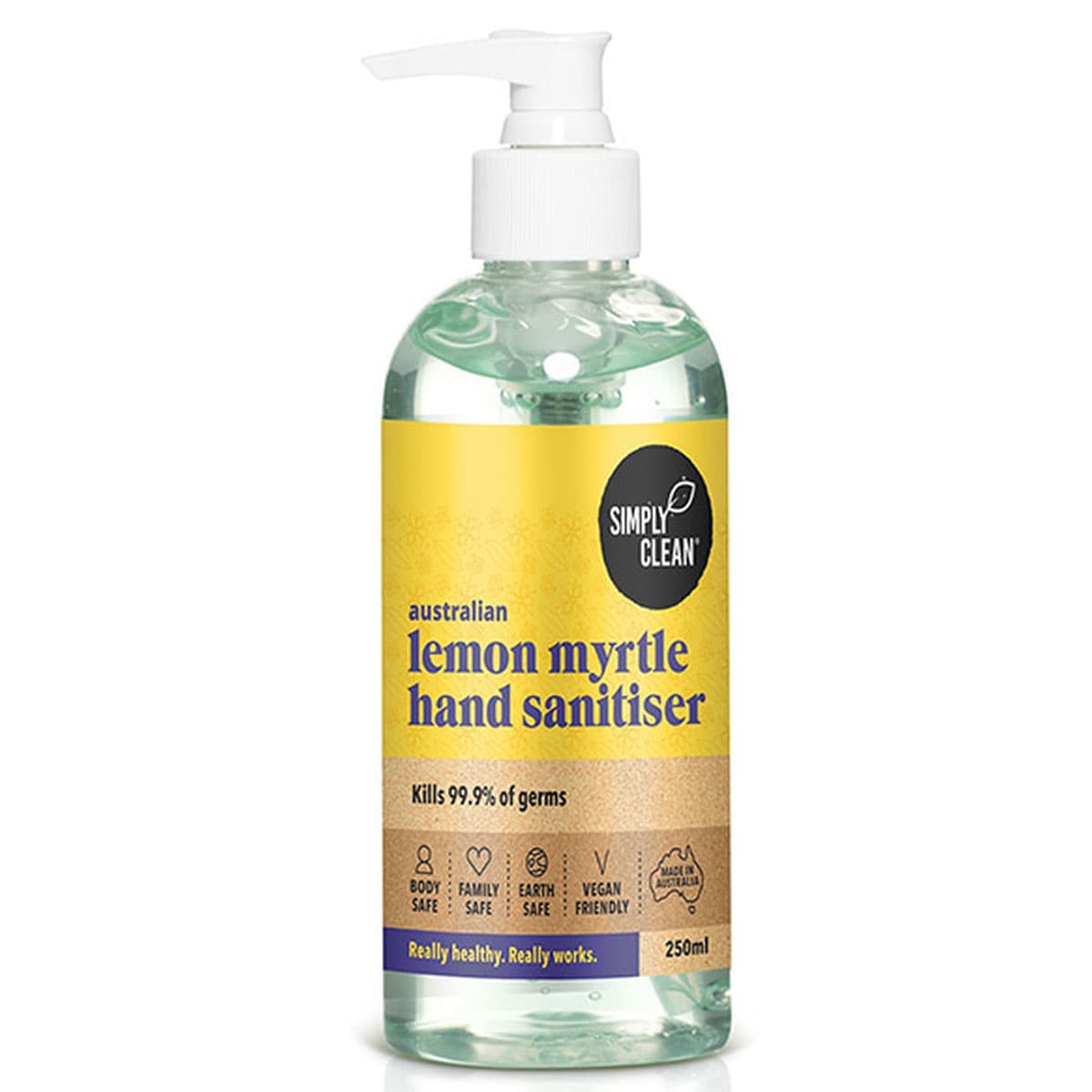 Simply Clean Lemon Myrtle Hand Sanitiser 250Ml