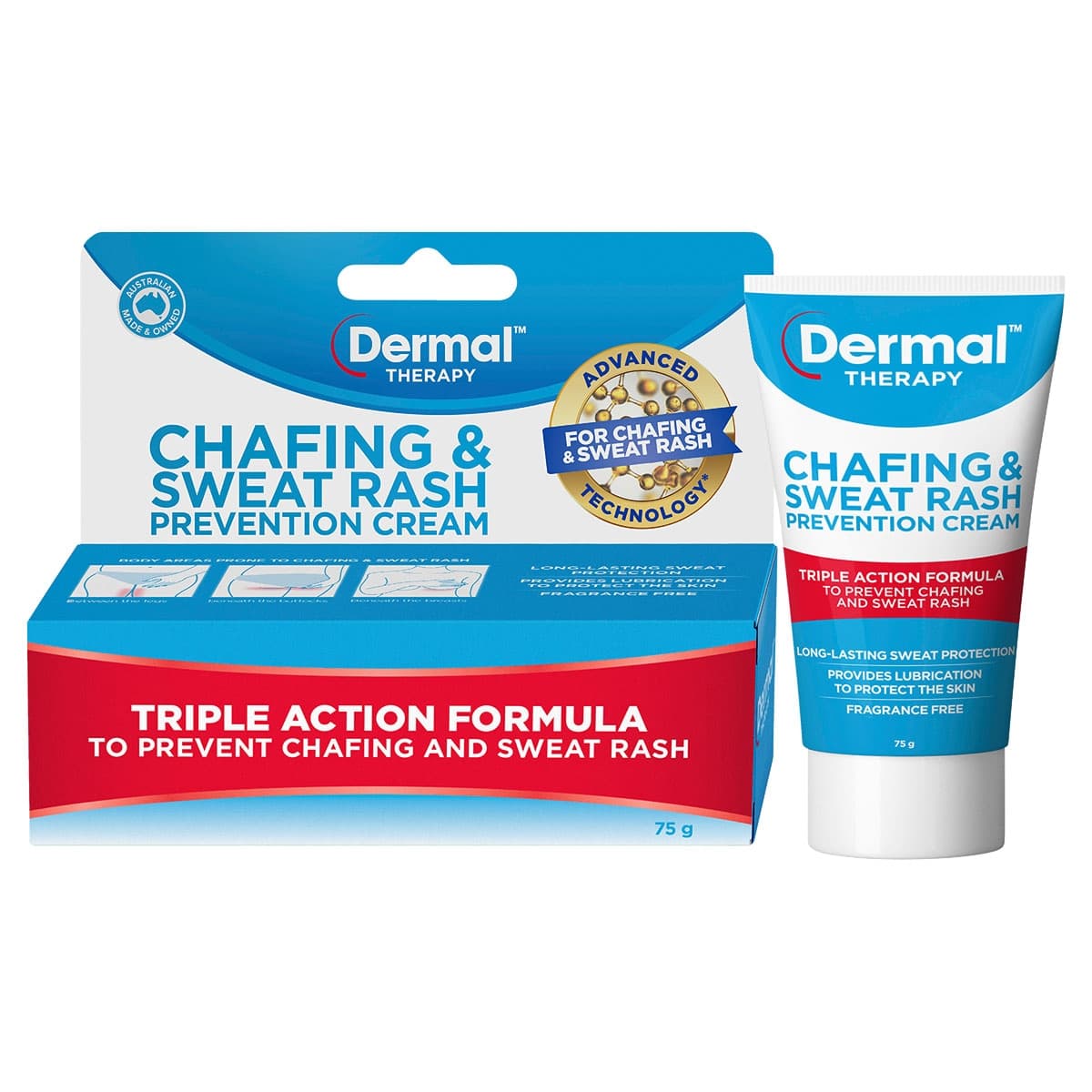 Dermal Therapy Chafing & Sweat Rash Prevention Cream 75G