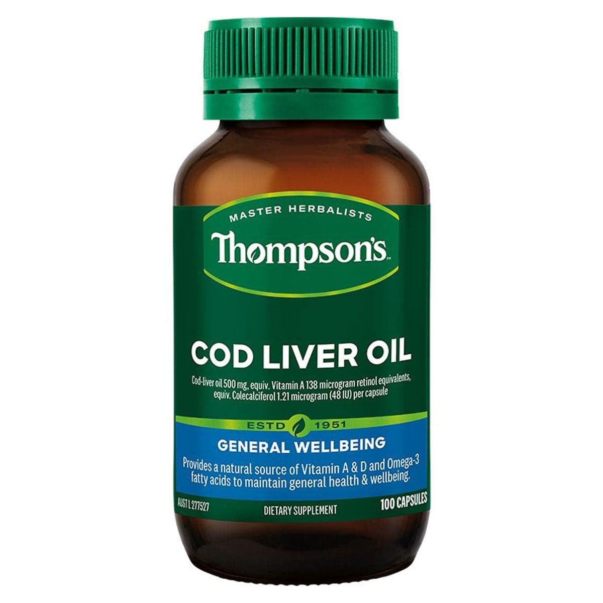 Thompsons Cod Liver Oil 100 Capsules