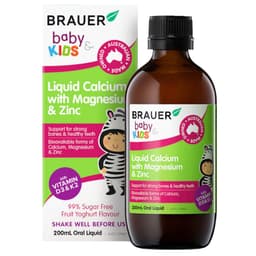 Brauer Kids Liquid Calcium With Magnesium & Zinc 200Ml