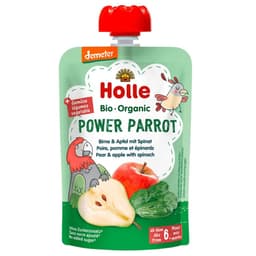 Holle Organic Pouch Power Parrot Pear & Apple With Spinach 90G