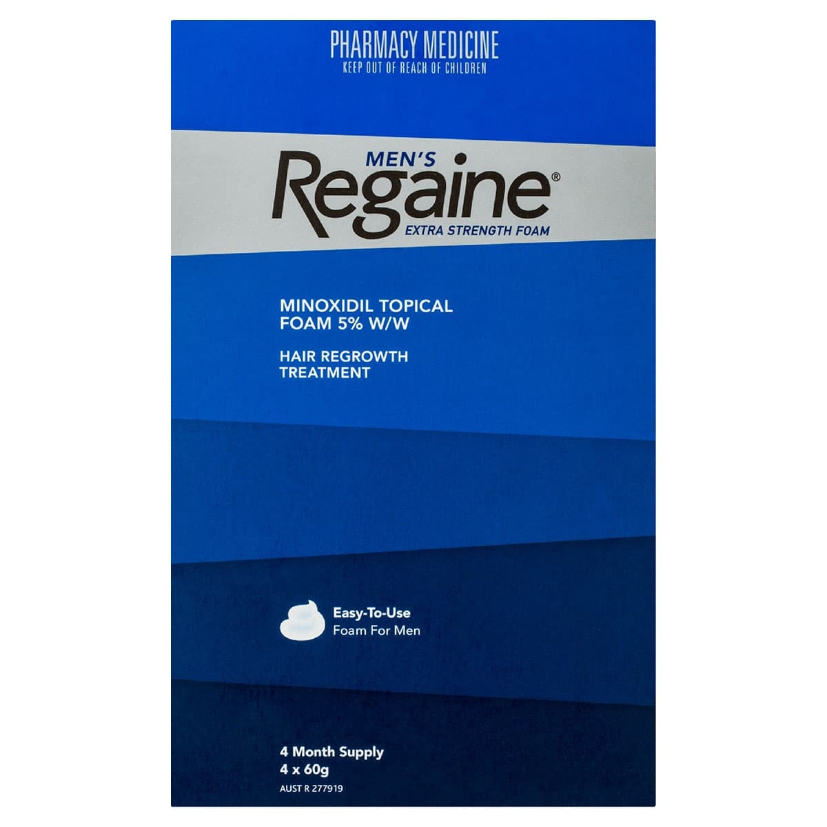 Regaine Mens Extra Strength Foam Hair Loss Treatment 60g x 4 Pack