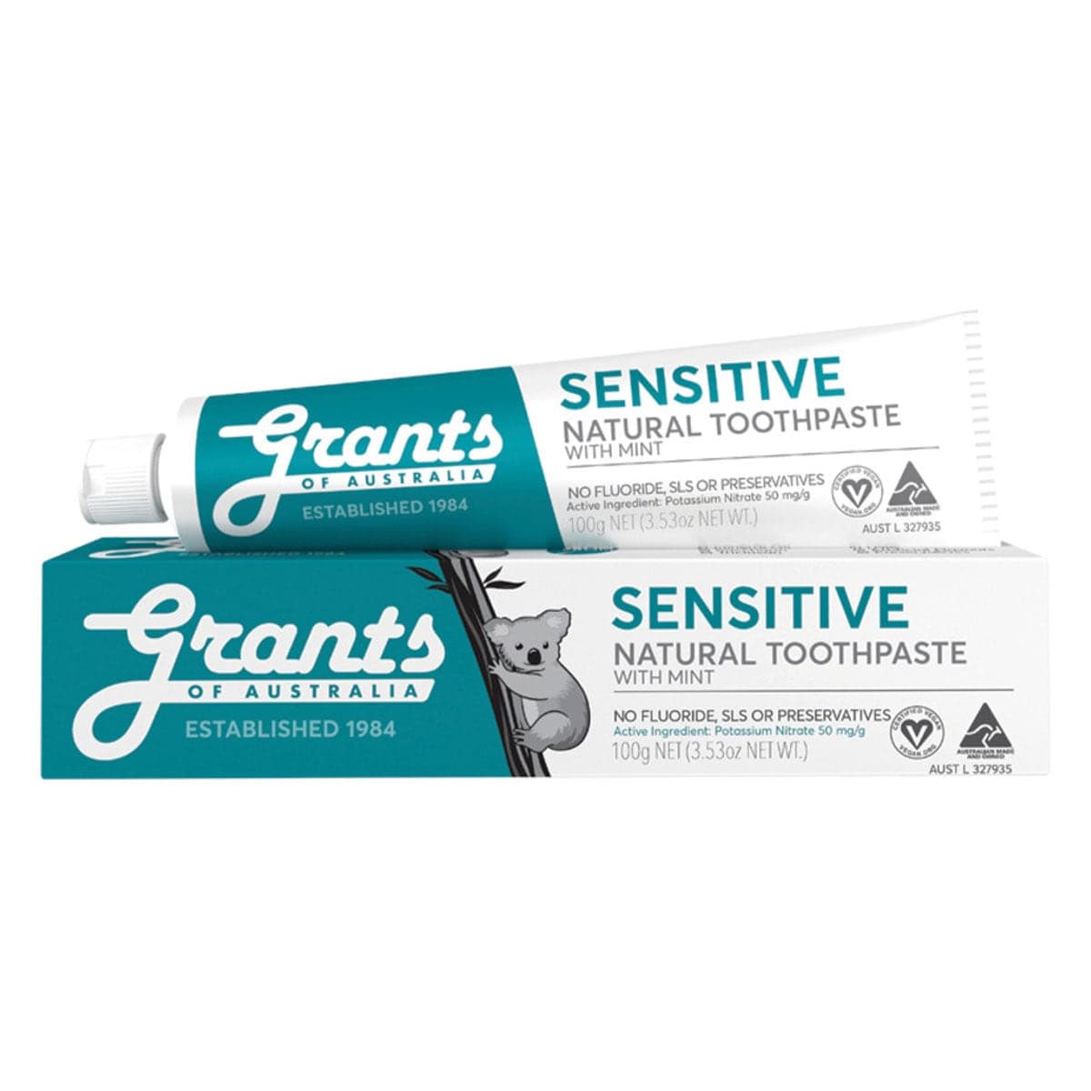 Thumbnail Grants Natural Toothpaste Sensitive Fluoride Free 100G