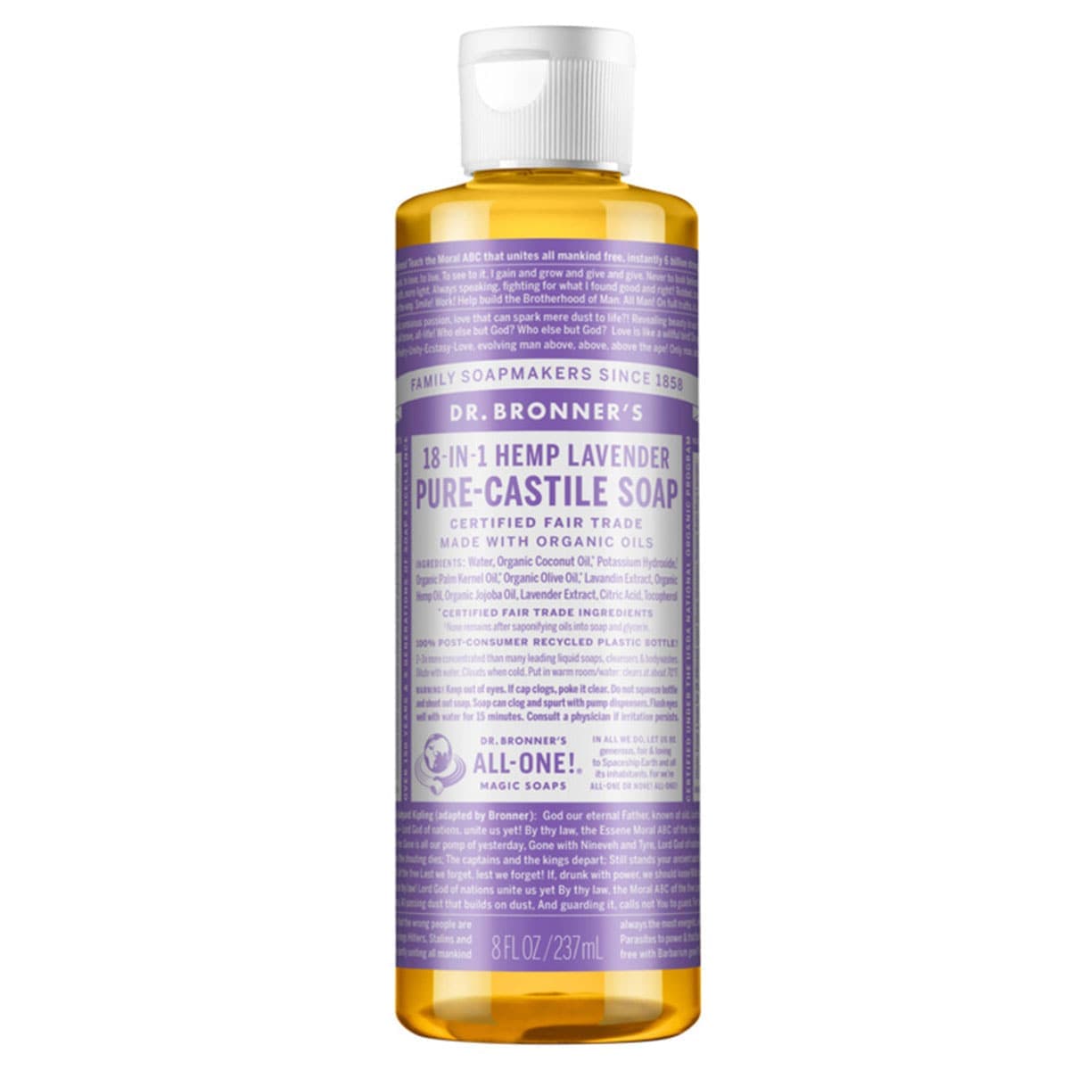 Thumbnail Dr Bronners Pure Castile Liquid Soap Lavender 237Ml