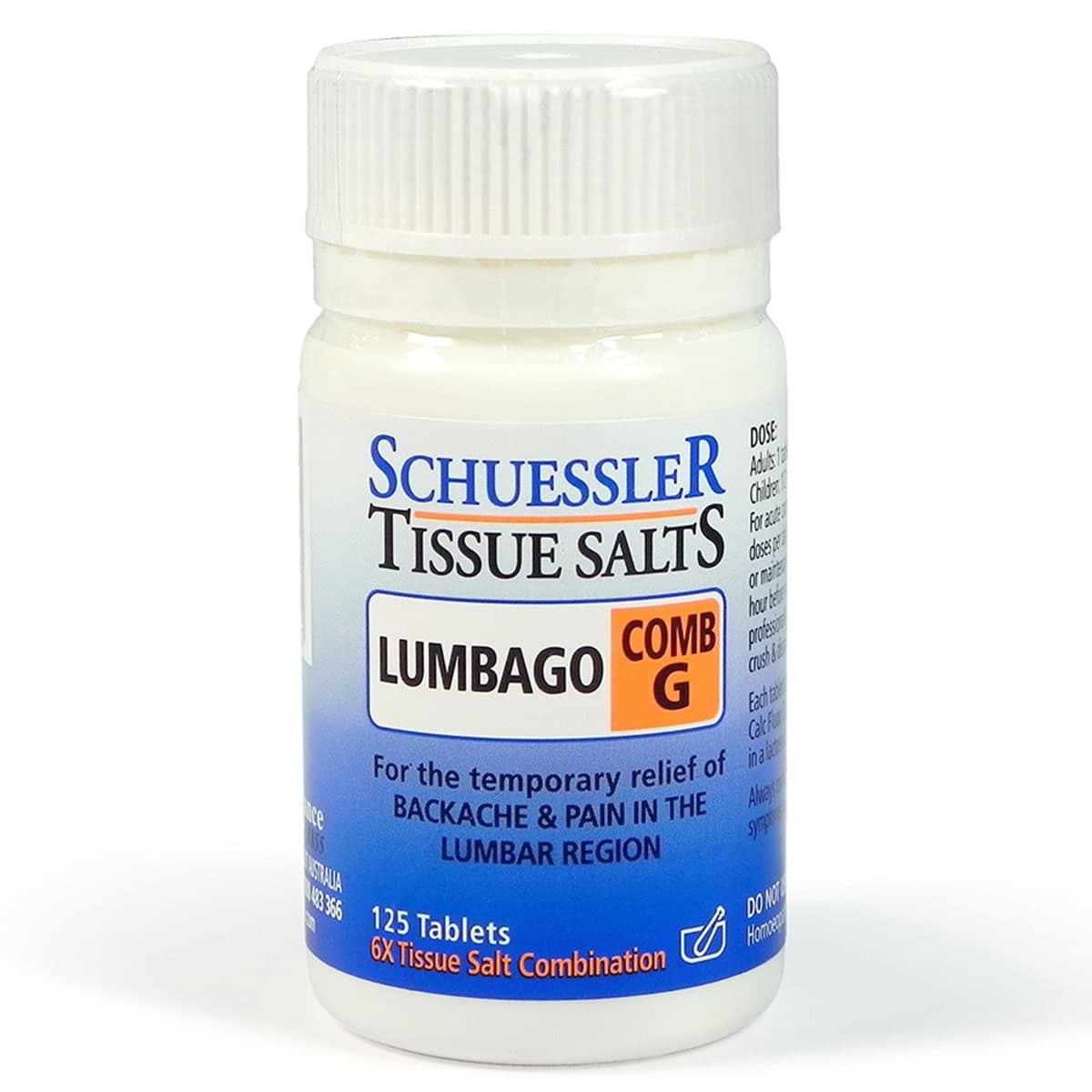 Schuessler Tissue Salts Comb G Lumbago 125 Tablets