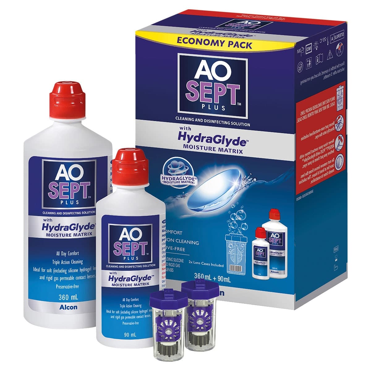 Thumbnail Aosept Plus Hydraglyde Economy Pack 360Ml + 90Ml