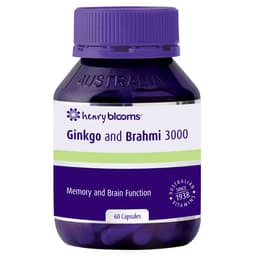 Henry Blooms Ginkgo & Brahmi 3000 60 Capsules