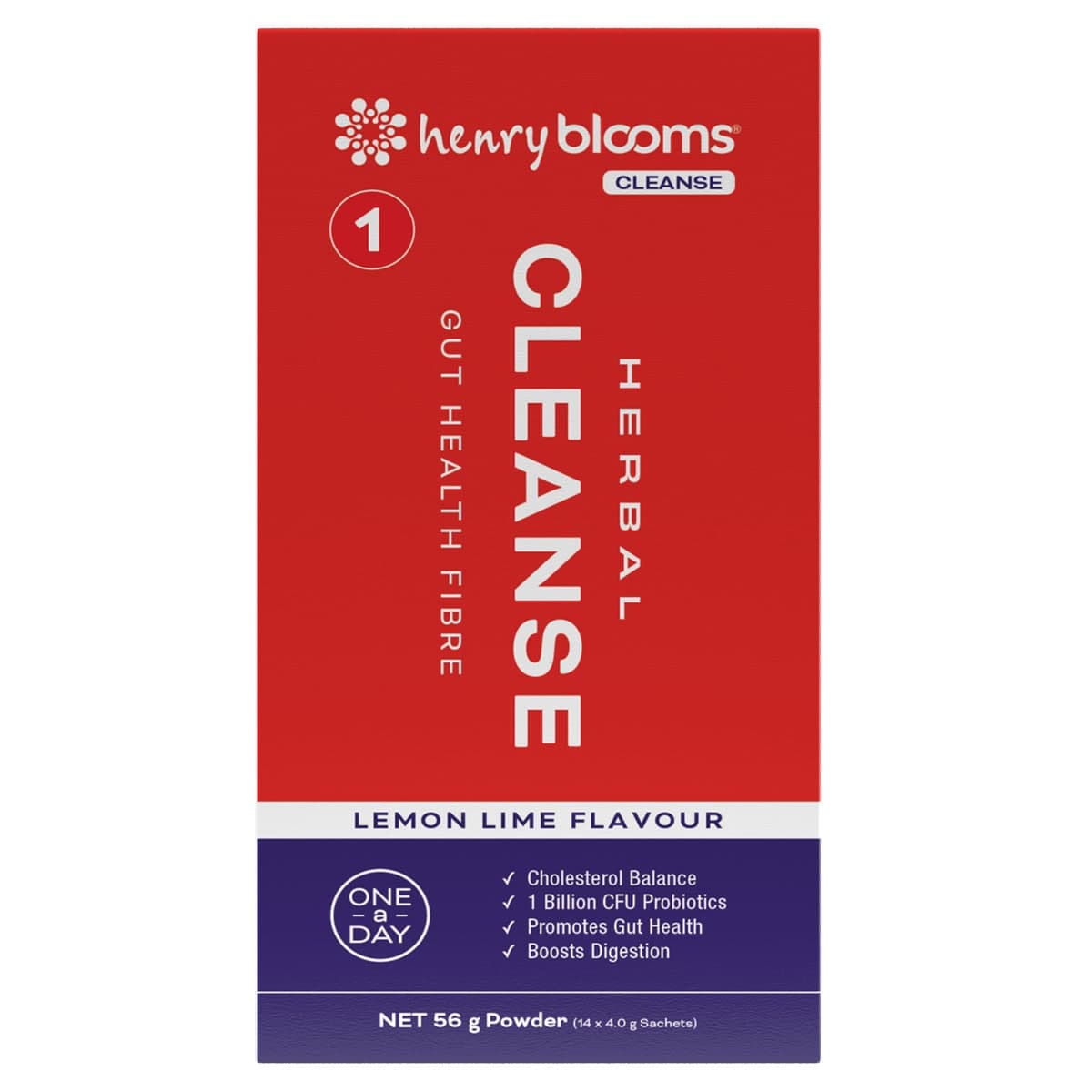 Henry Blooms Herbal Gut Health Fibre Cleanse 4G X 14 Sachets