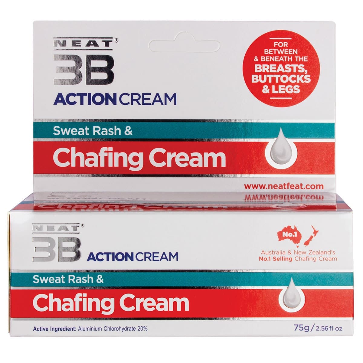 Neat 3B Action Cream 75G For Chaffing & Sweat Rash