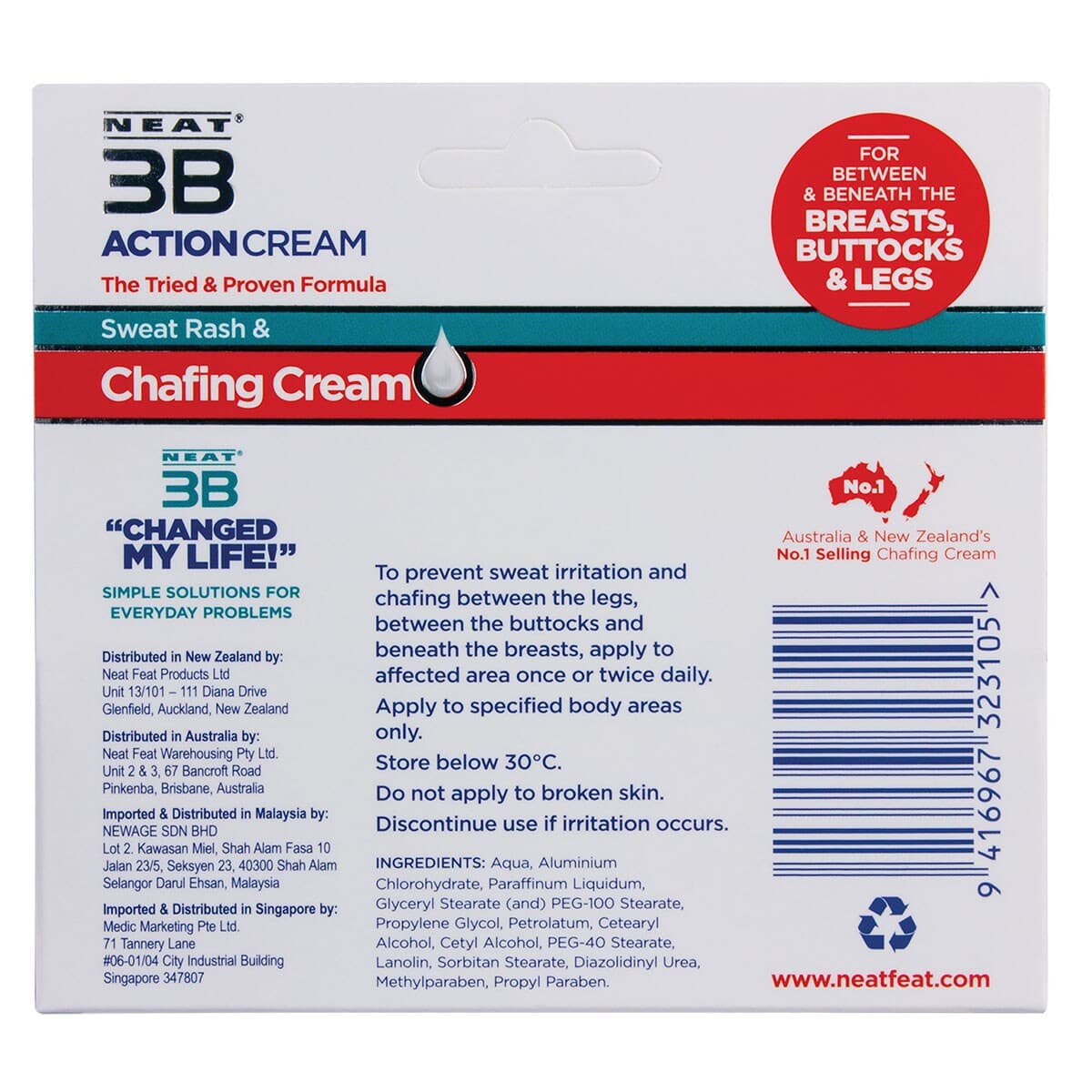 Thumbnail Neat 3B Action Cream 75G For Chaffing & Sweat Rash