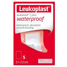 Leukoplast Leukomed T Plus Waterproof Dressing 5Cm X 7.2Cm 5 Pack