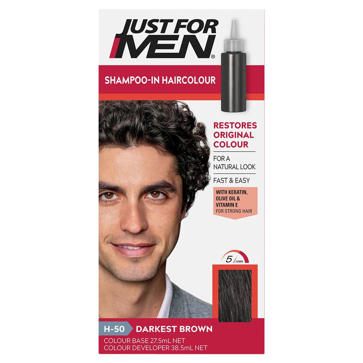 Thumbnail Just For Men Shampoo-In Hair Colour Darkest Brown