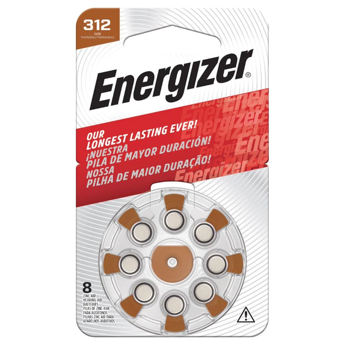 Energizer Hearing Aid Batteries Az312 8 Pack