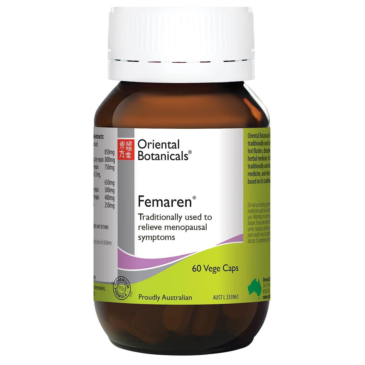 Thumbnail Oriental Botanicals Femaren 60 Vegetarian Capsules