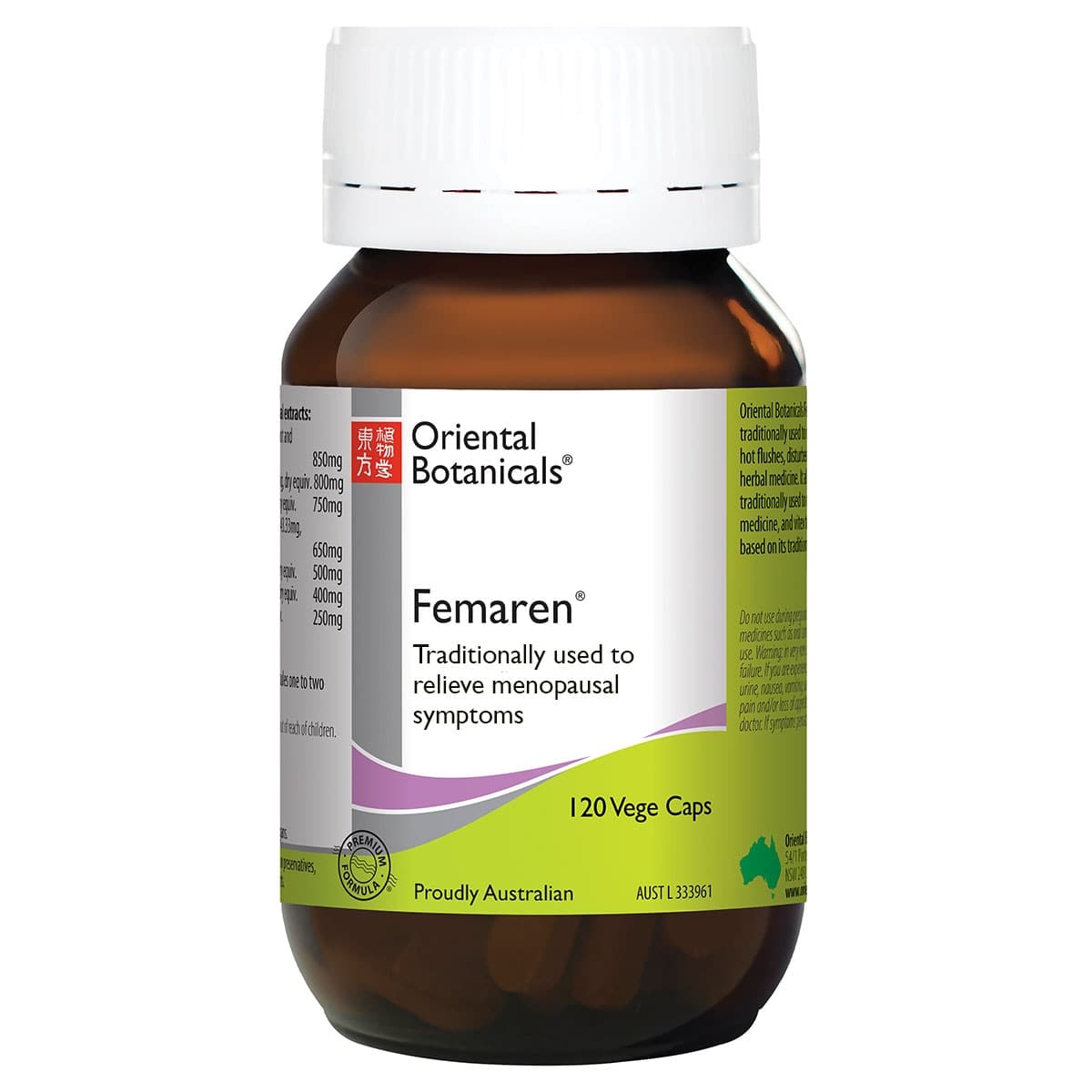 Oriental Botanicals Femaren 120 Vegetarian Capsules