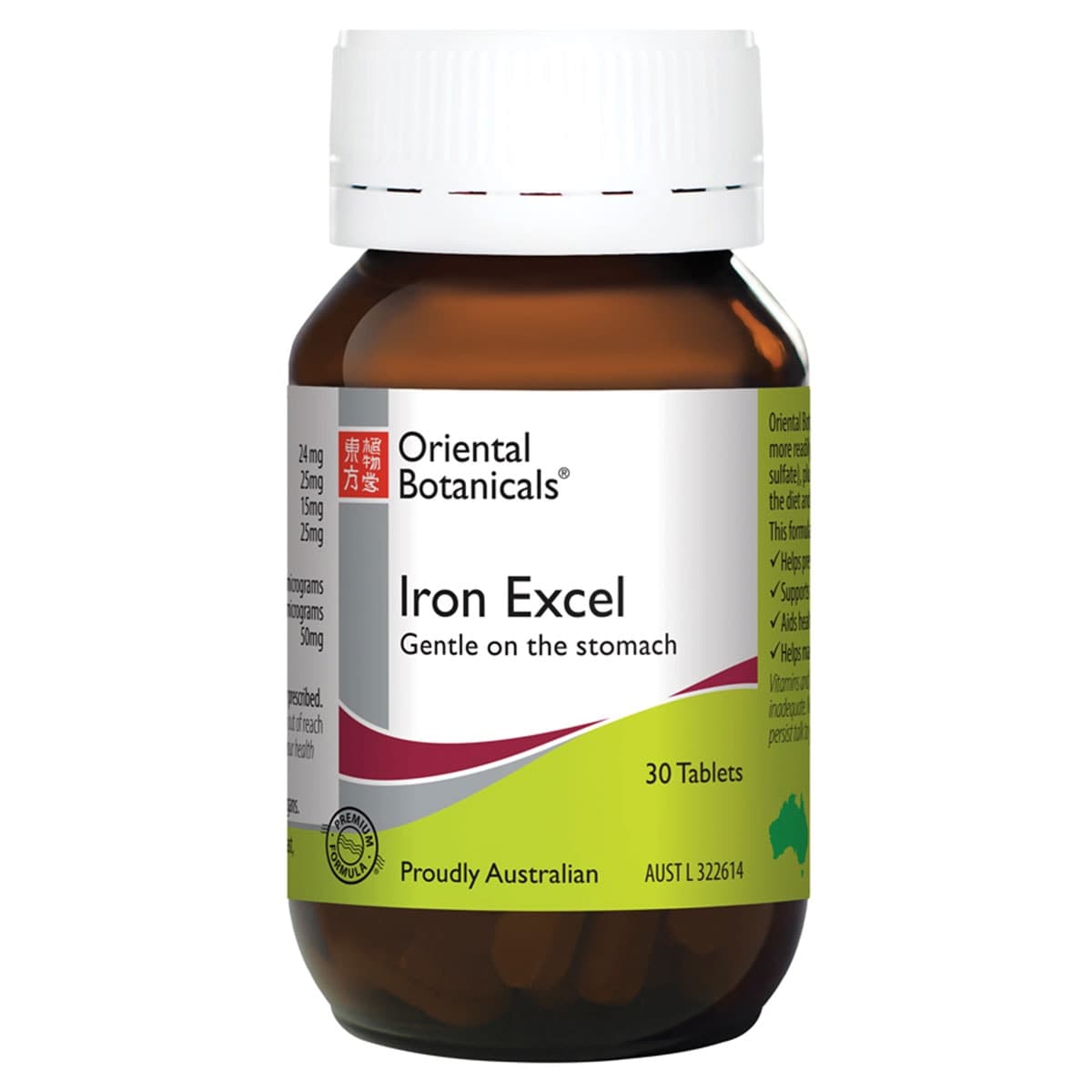 Oriental Botanicals Iron Excel 30 Tablets