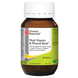 Oriental Botanicals Multi Vitamin & Mineral Excel 60 Tablets