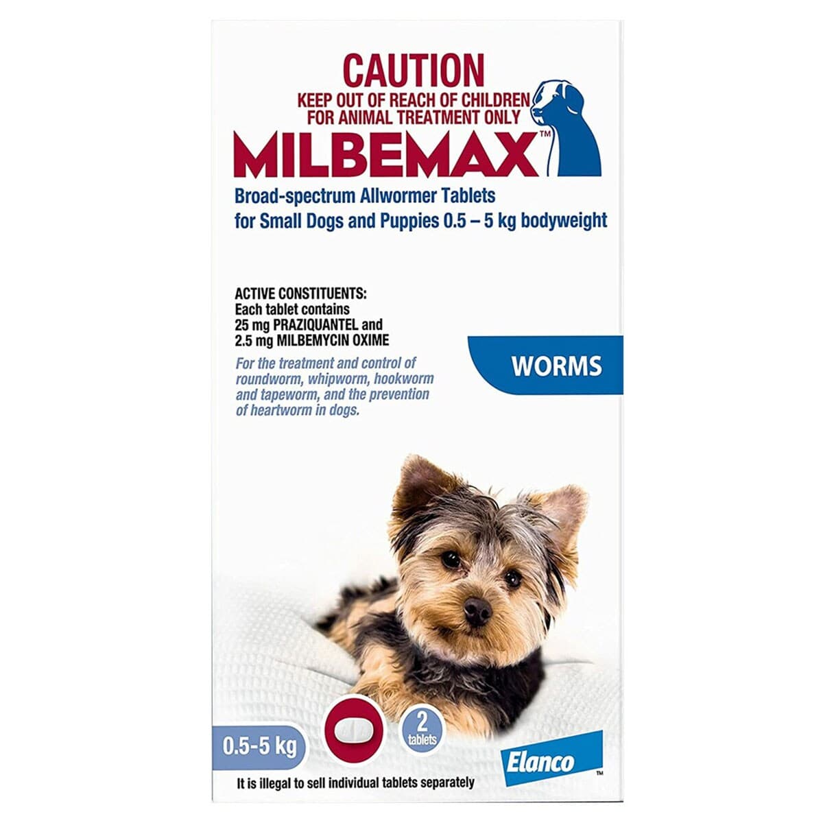 Milbemax All Wormer For Small Dog 0.5-5Kg Light Blue 2 Pack