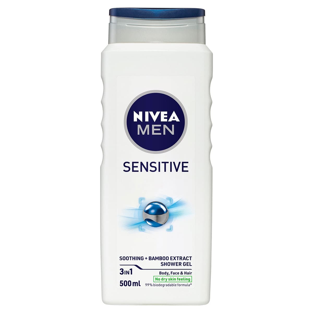 Nivea For Men Sensitive 3-In-1 Shower Gel & Body Wash 500Ml