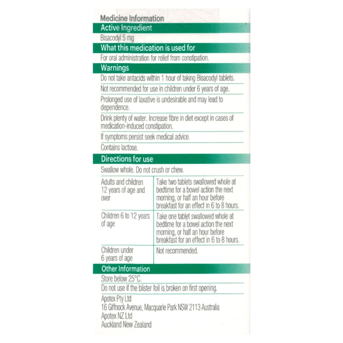 Thumbnail Apohealth Bisacodyl Laxative 5Mg 50 Tablets