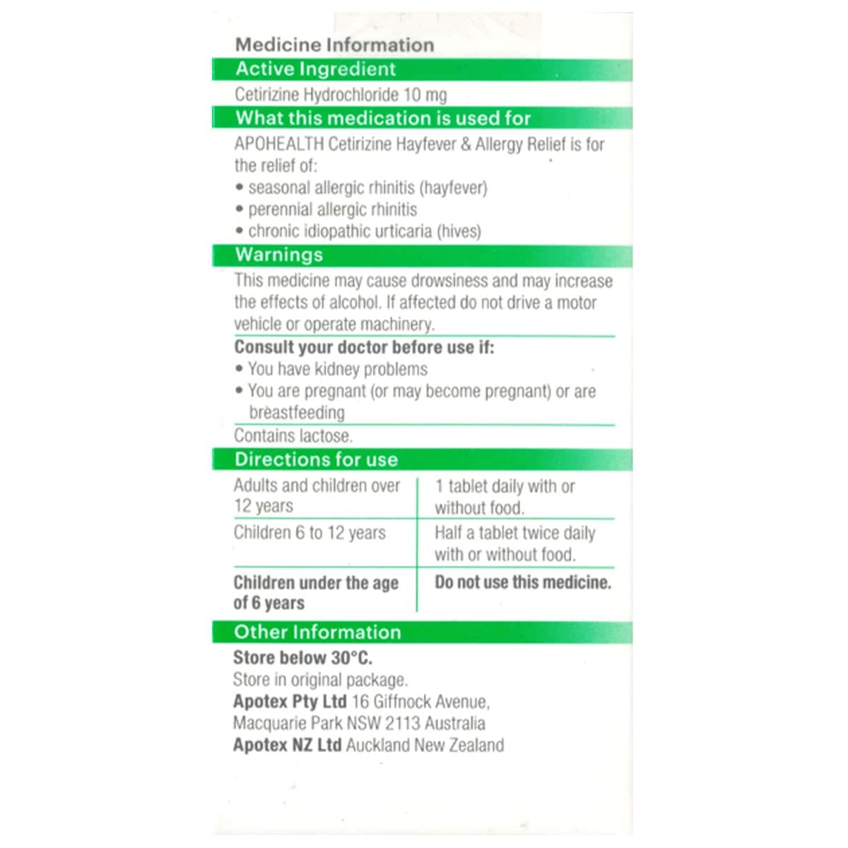 Thumbnail APOHEALTH Cetirizine Hayfever & Allergy Relief 50 Tablets